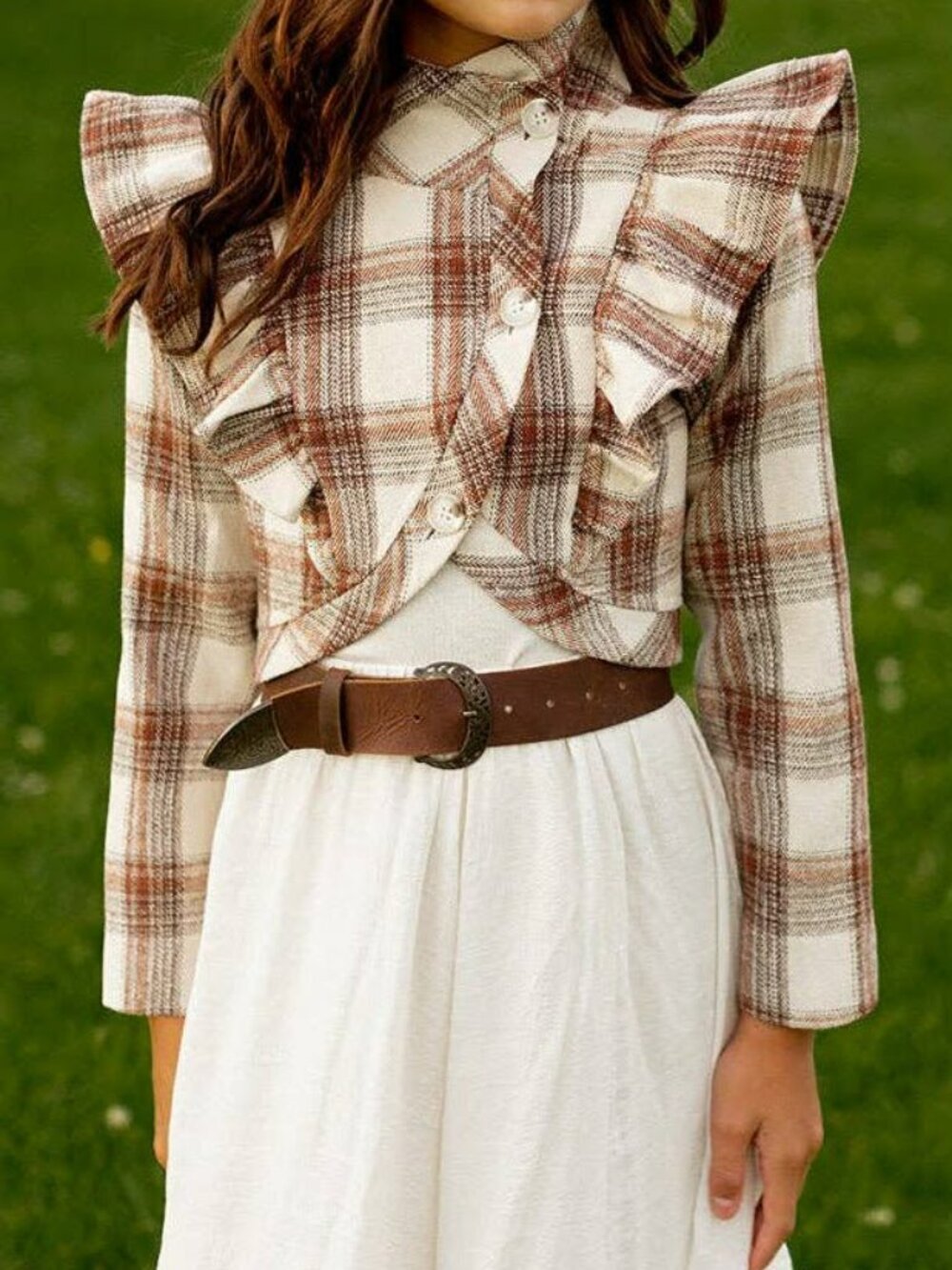 Ellery Jacket in Ecru Plaid Size 5 - P